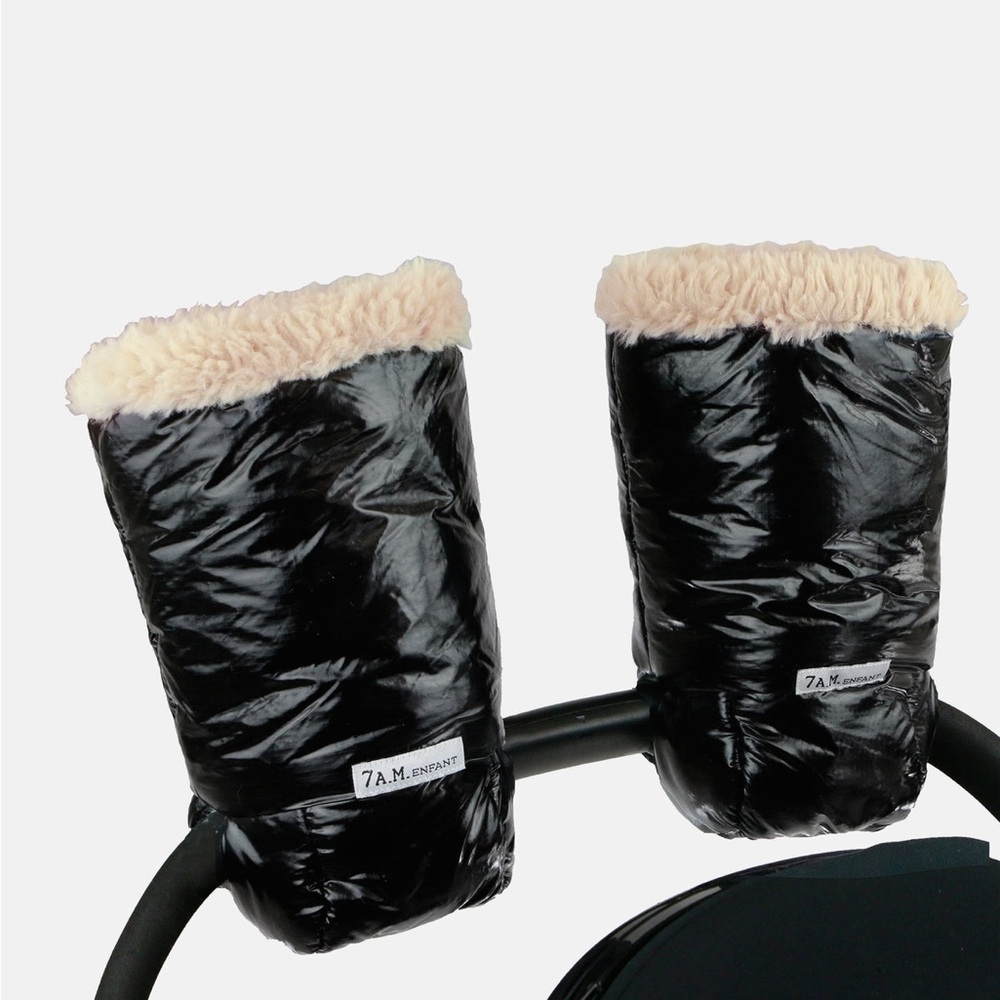 7 A.M. Enfant Black Polar Warmmuffs Stroller Mittens